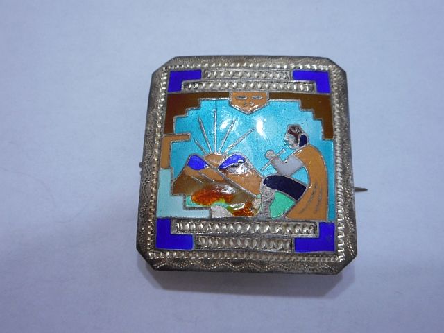 Vintage sterling silver peruvian/bolivian pin for sale