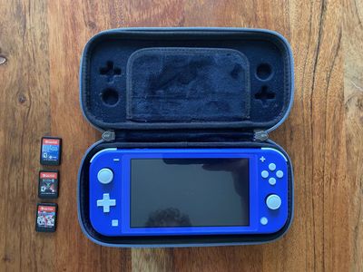 Blue Nintendo Switch Lite w/ Travel Case