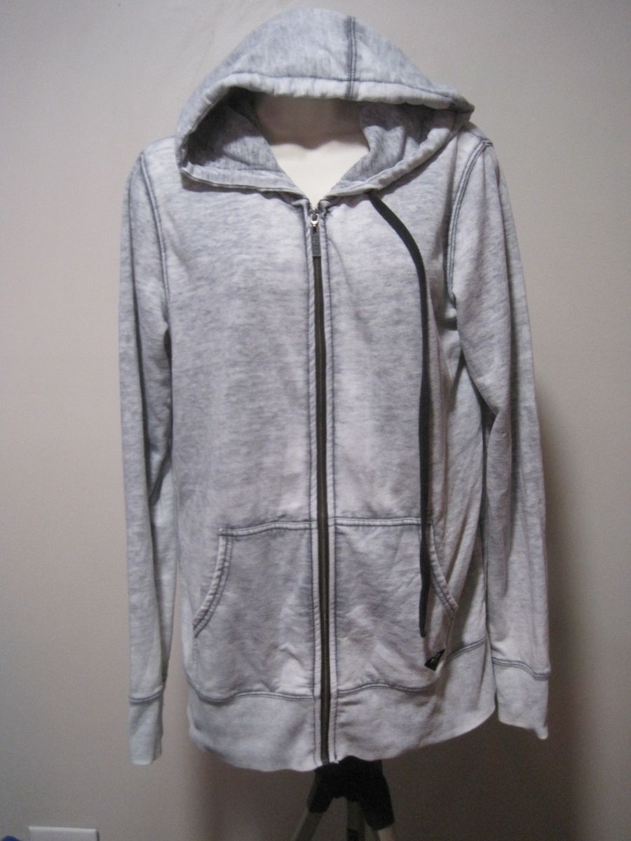 Roxy Jacket Hoodie Full Zip Quicksilver Billabong Gray Hearts Stich Womens Large