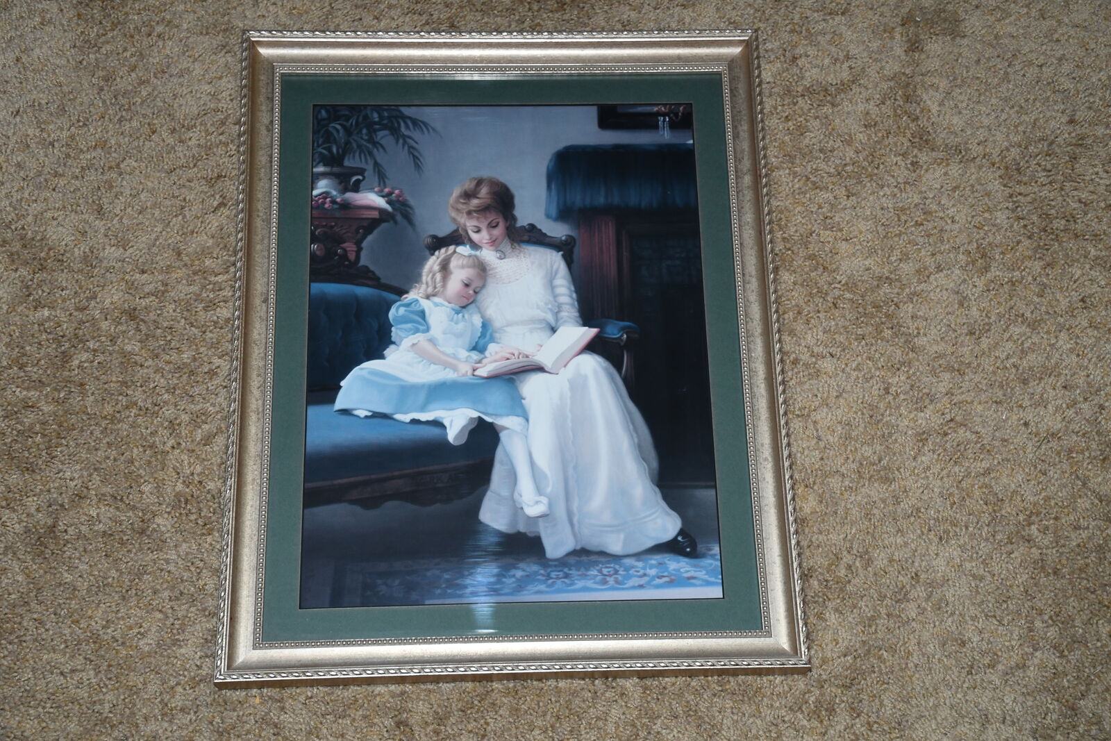 "MOTHER & LITTLE GIRL" PICTURE ~ 16" x 20" FRAMED ~ BEAUTIFUL!