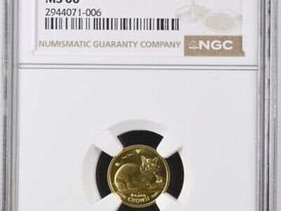 1996 Isle of Man 1/25 Oz (.9999) Gold NGC MS66