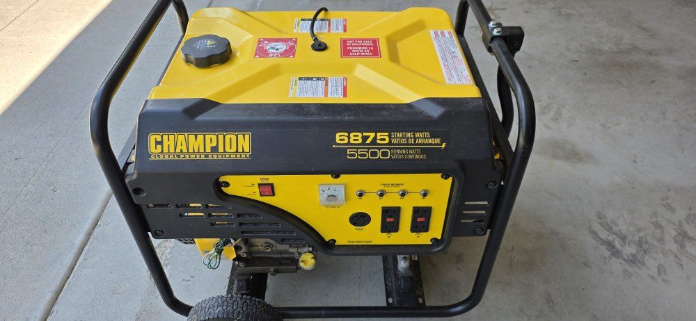 Champion 6875W Starting 5500W Running Portable Gas Generator - Yellow