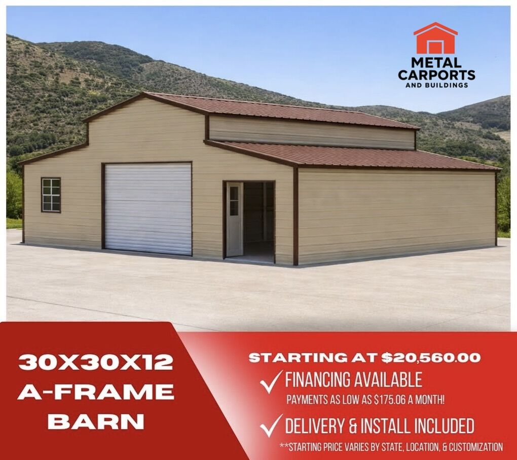 30x30x12 Metal Barn