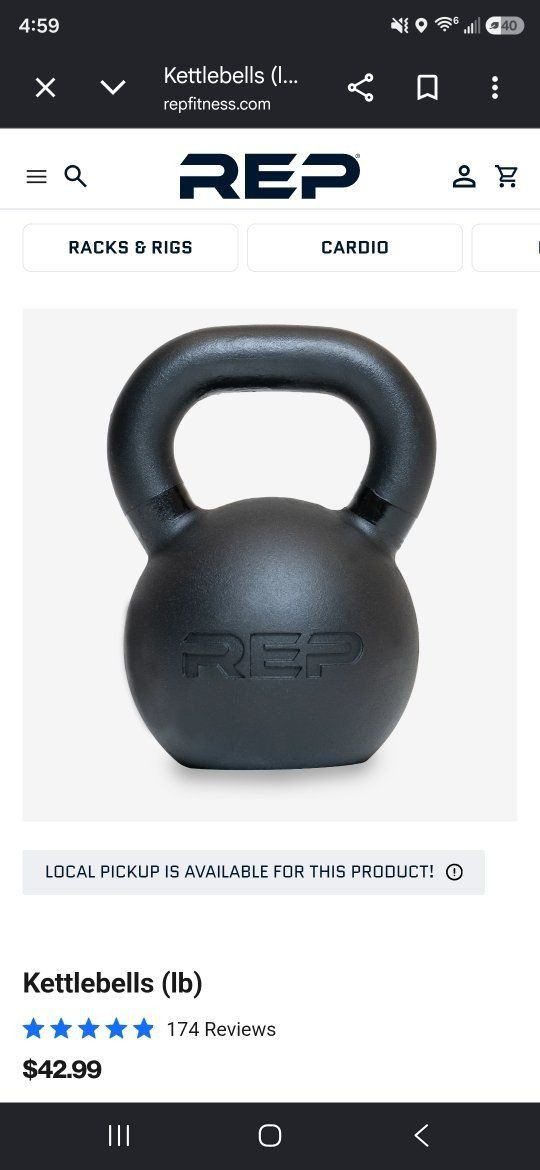 REP Fitness Kettlebell (lb) - Durable Cast Iron for Strength Training