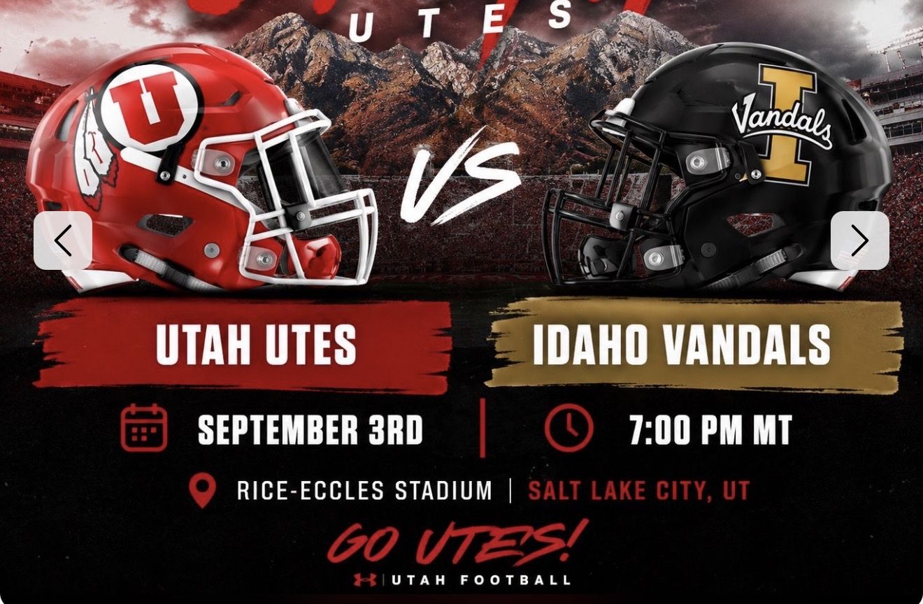 Utah Football Tickets 4 Seats w/Guardsman Tailgate pass