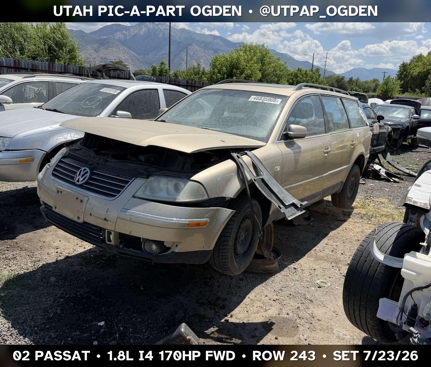 New Arrival - 2002 Volkswagen Passat Parts - UTPAP Ogden