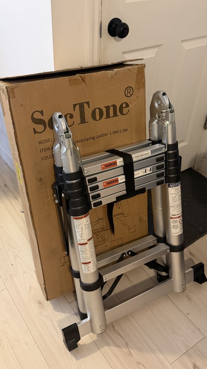 Telescoping A Frame 6.5ft/12.5ft Compact Aluminum Ladder