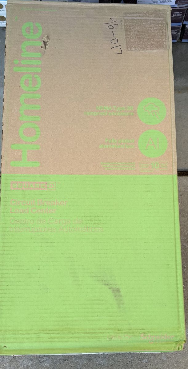 NEW SQUARE D Homeline 200 Amp 8-Space 16-Circuit Outdoor Main Breaker Electrical Panel