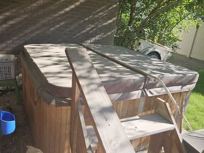 Used Hot Tub - Outdoor Spa with Cover and Steps, Good Condition