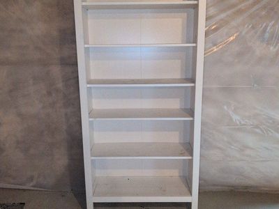 White Tall Bookcase with Multiple Shelves