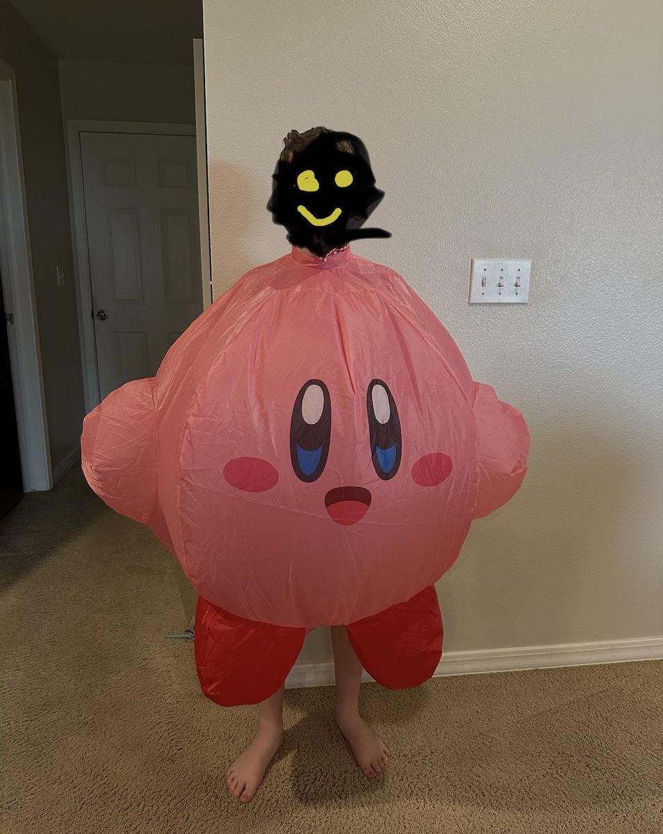 Inflatable Kirby Nintendo Costume (Child Size 7+ / Fits up to 60")