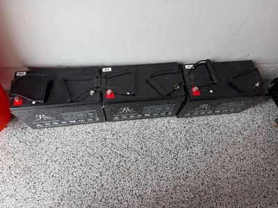 12V 100Ah Lead Acid Batteries - Set of 3