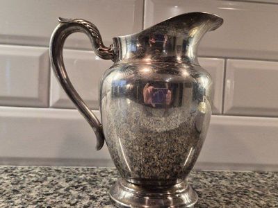 Vintage Silver-Plated Pitcher - Ornate Handle Design