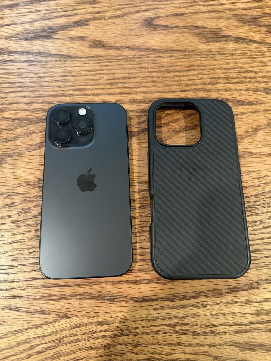 Apple iPhone 16 Pro Model with Black Protective Case Unlocked