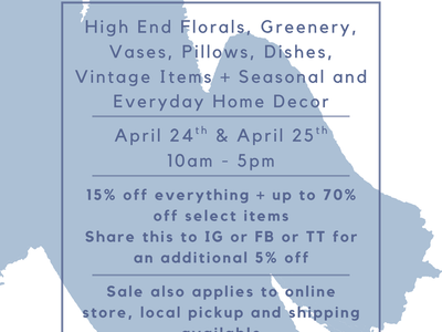 Holly J Home Warehouse Sale | High-End Home Decor, Faux Florals & More STAY TUNED