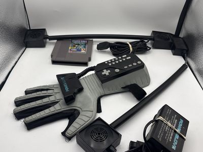 Vintage Nintendo NES Power Glove Controller Set with Sensors and Glove Ball Game