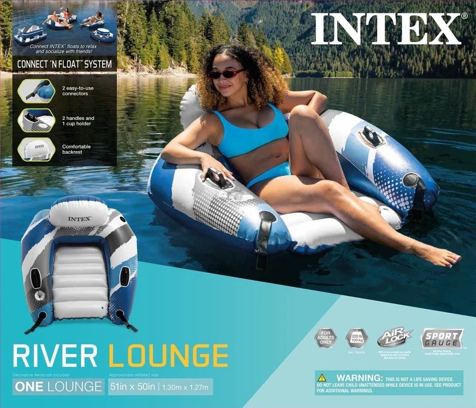 New - Intex River Run Lounge - Inflatable Water Float