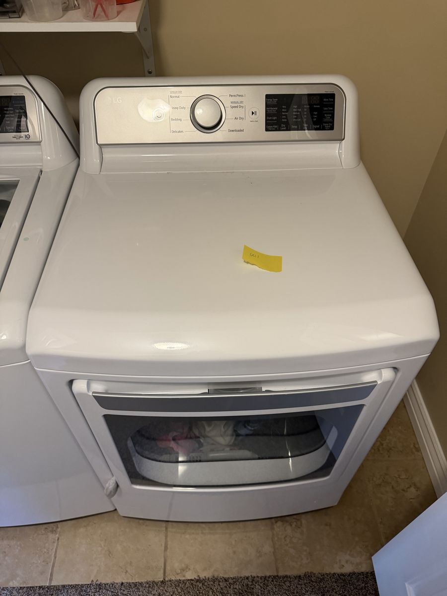 LG White Smart Top Load Washer & Electric Dryer Set - Excellent Condition