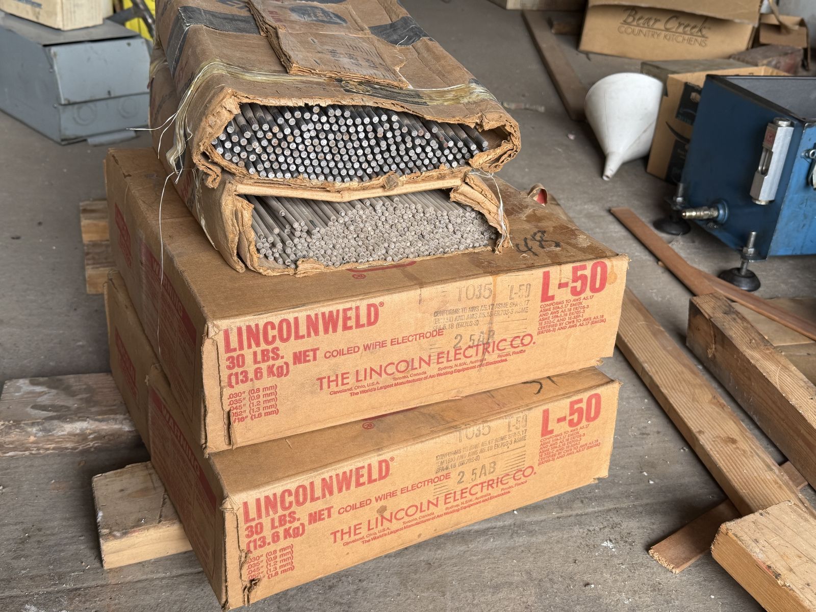 MIG welding wire and some stick welding rod
