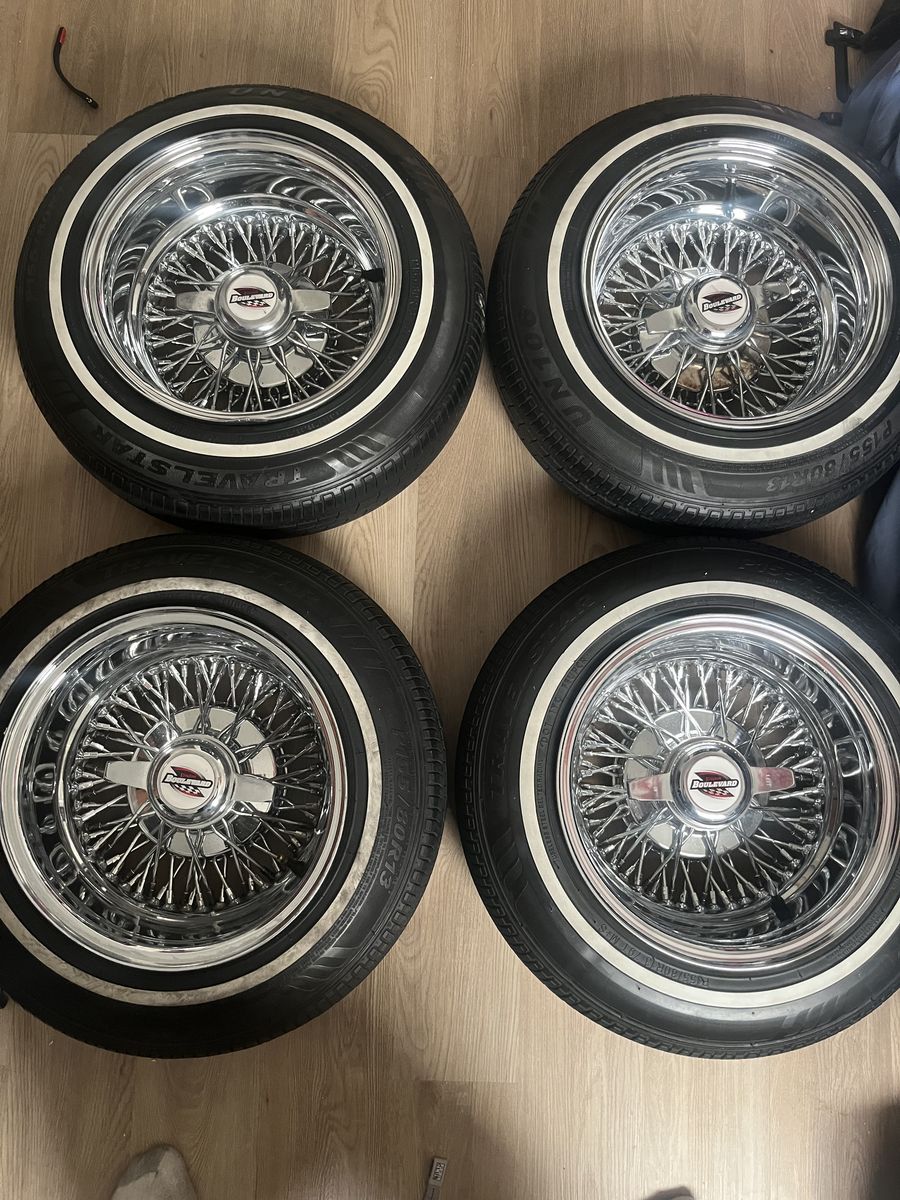 13 inch cross, lace wire wheels