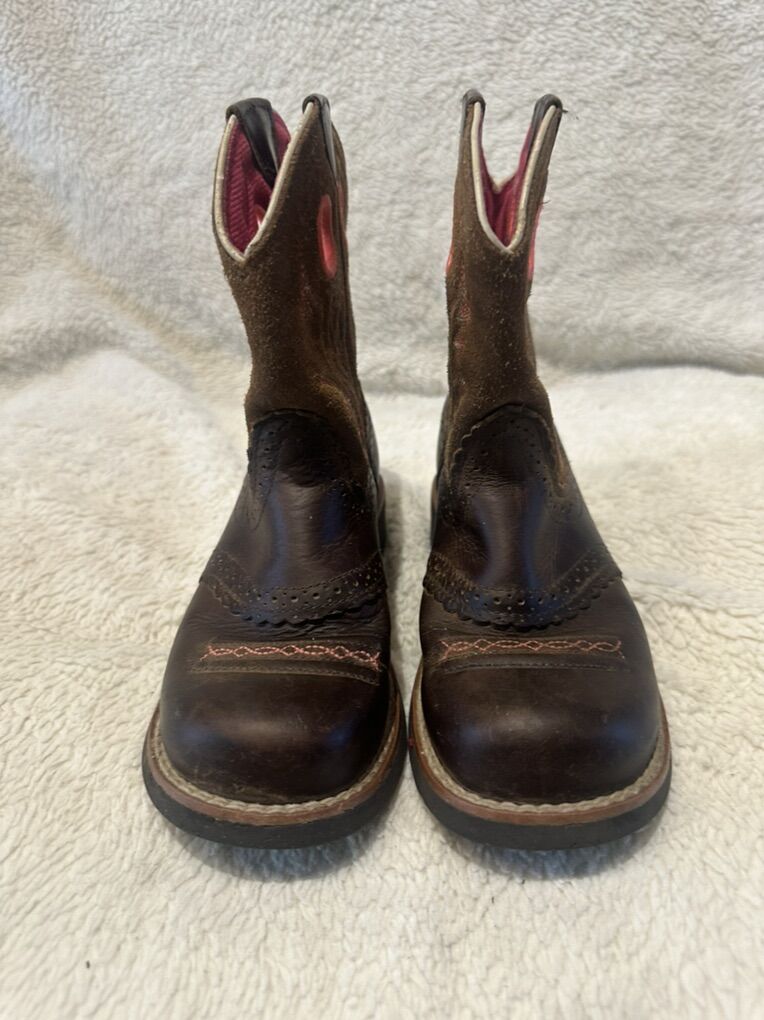 Ariat Youth Size 1 Brown/Pink Western Boots