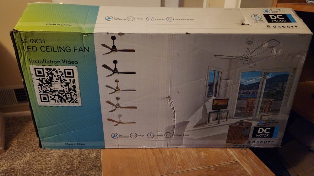 Ceiling Fan. $200. 6 speeds. NIB