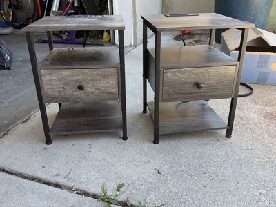 Grey Nightstands With Outlets