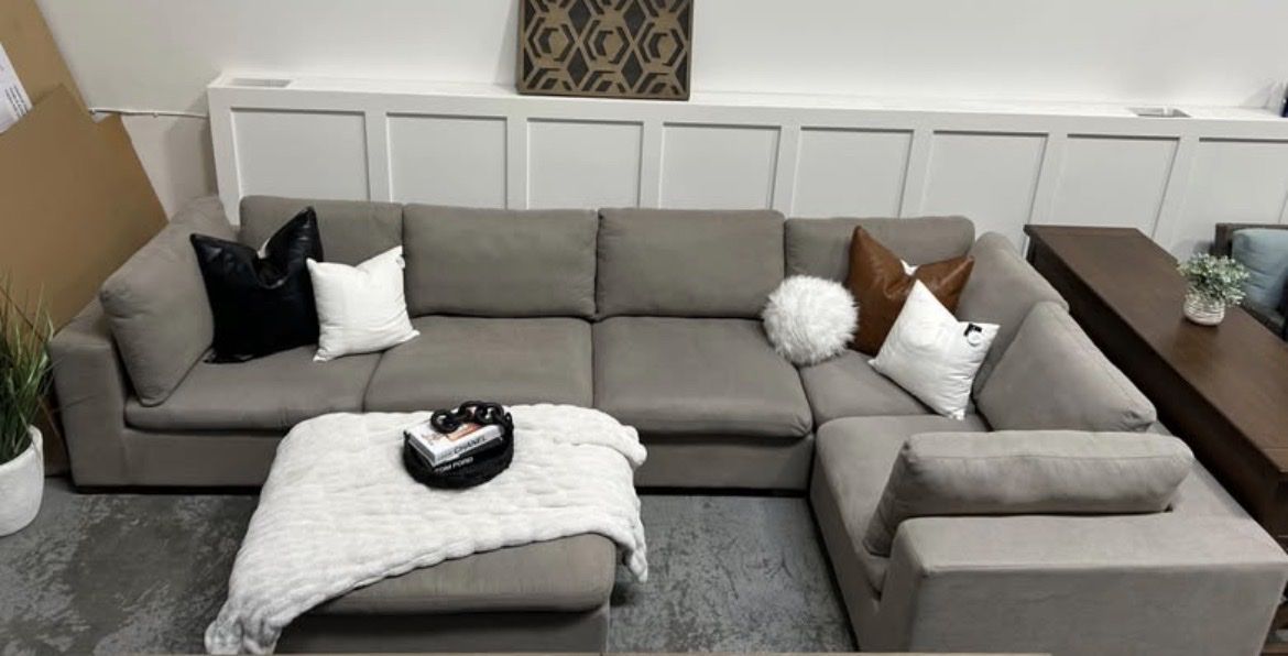 Taupe/Gray Lowell Sectional - DELIVERY & FINANCING AVAILABLE!!