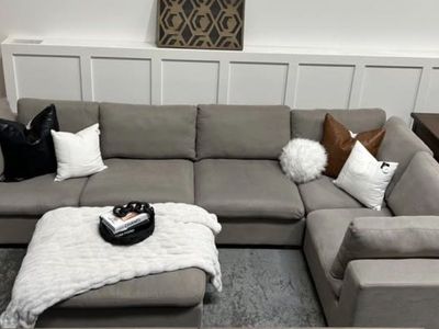Taupe/Gray Lowell Sectional - DELIVERY & FINANCING AVAILABLE!!