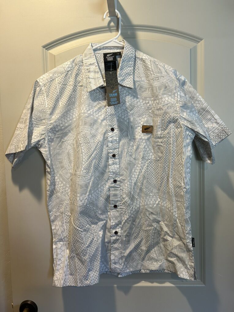 NWT All Blacks Mens Large Fuji Made Button Up