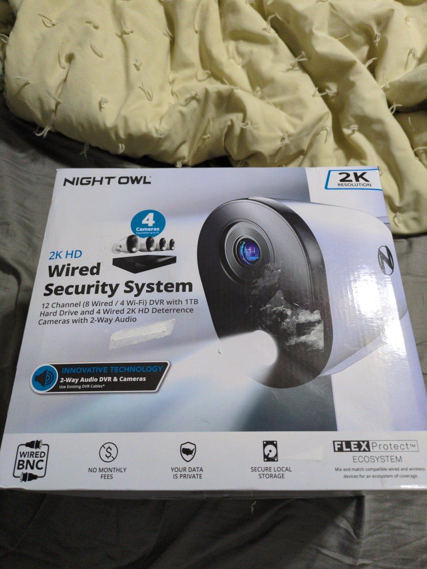 Night Owl 2K HD Wired Security System w/ 1TB HDD, 4 Cameras, 2-Way Audio, & AI Technology