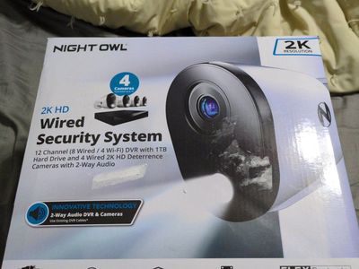 Night Owl 2K HD Wired Security System w/ 1TB HDD, 4 Cameras, 2-Way Audio, & AI Technology