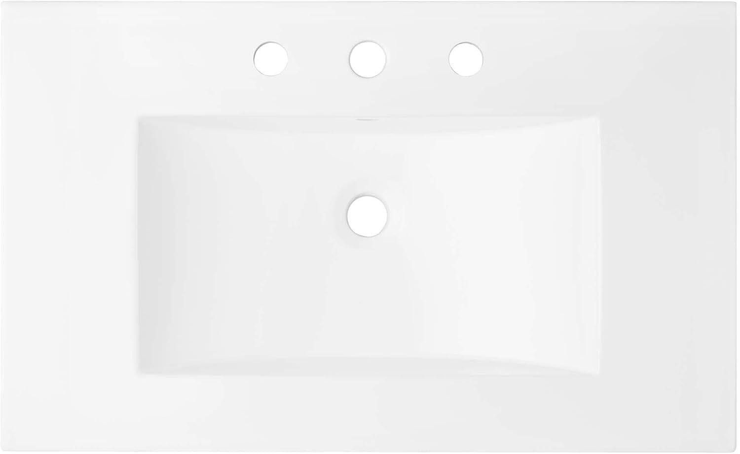30" Bathroom Sink, White
