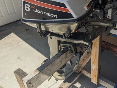 Johnson 6 HP Outboard Boat Motor - Used