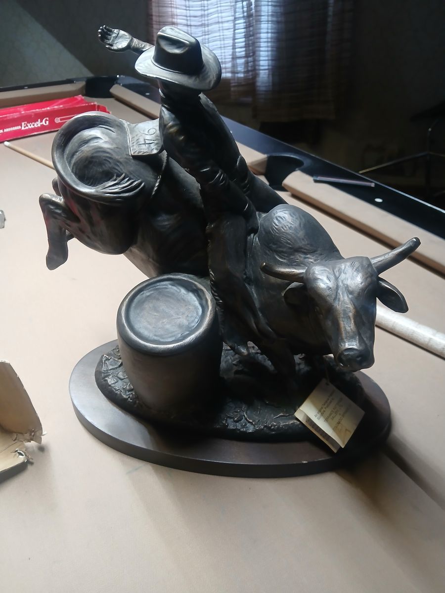 Vintage 1994 Terrance Patterson Gallery "Bull Rider" Cold Cast Bronze Statue