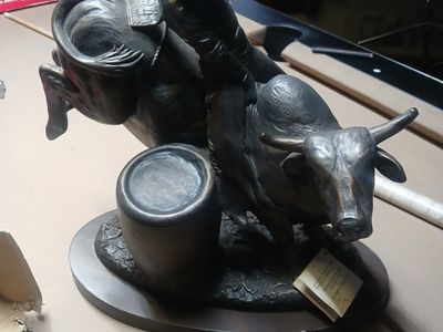 Vintage 1994 Terrance Patterson Gallery "Bull Rider" Cold Cast Bronze Statue