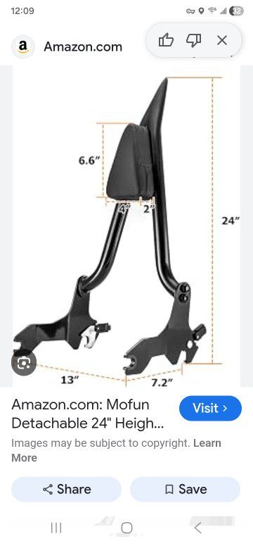 SANYUMOTO Detachable Touring Passenger Sissy Bar Backrest Pad for Harley