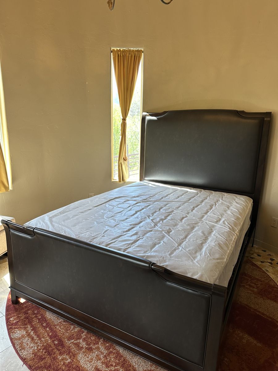 Queen Sleigh Bed with Mattress