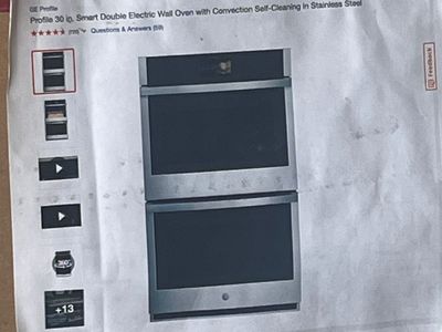 Profile 30 inch, Smart Double electric wall Oven with Convection Self cleaning