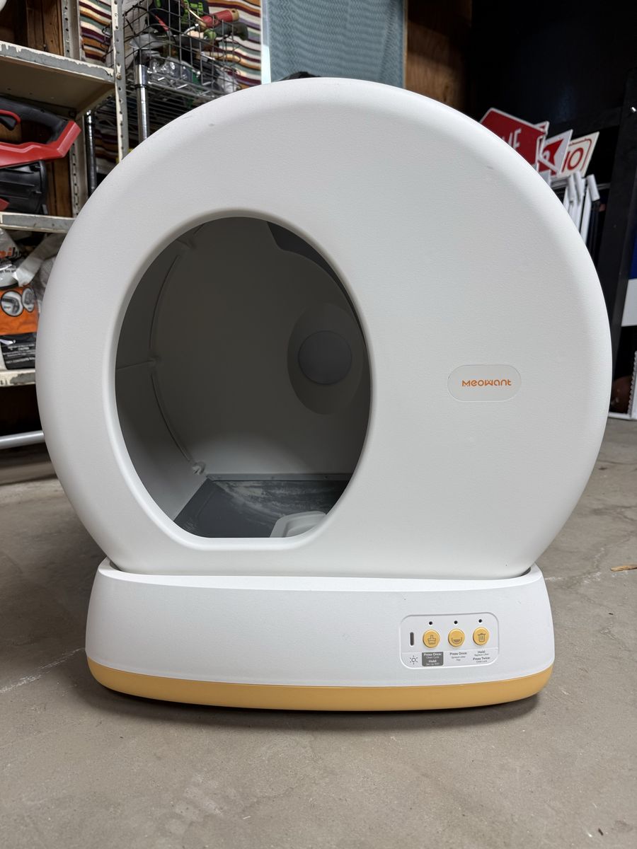 Meowant Self-Cleaning Litter Box Automatic Smart Litter Box for Cats, White/Orange