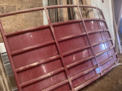 Red Metal Livestock Panel / Gate with Chain Latch