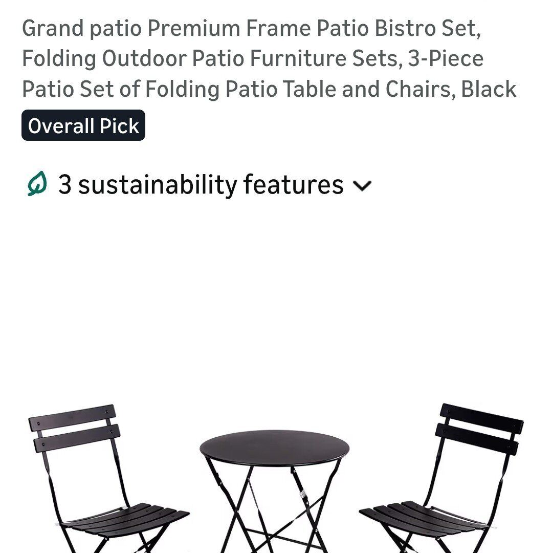 New 3pc Outdoor patio bistro set black