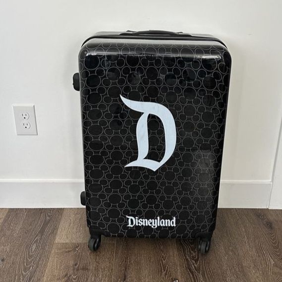 Disney Parks Black Disneyland Mickey Monogram Hardside Spinner Suitcase
