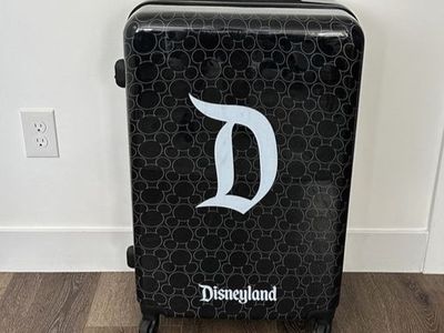 Disney Parks Black Disneyland Mickey Monogram Hardside Spinner Suitcase