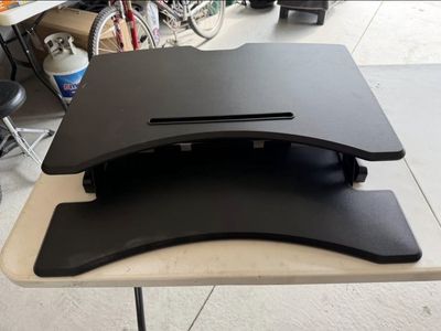 Black Adjustable Standing Desk Converter - Sit-to-Stand Workspace