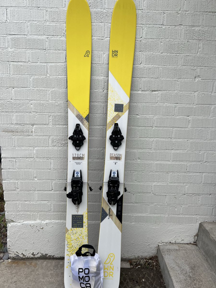 WNDR Reason 120 170cm Alpine Touring Skis with Bindings & Pomoca Climbing Skins