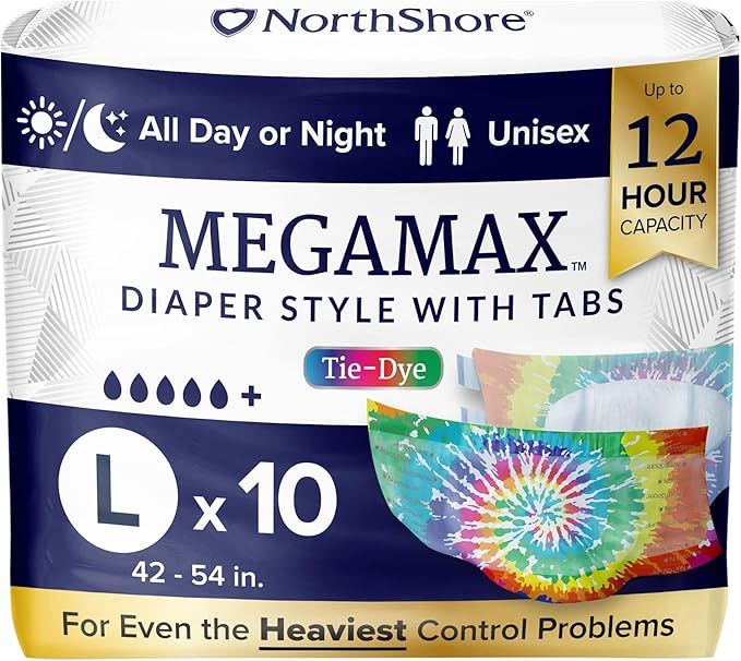 Northshore Megamax Adult Diapers Large Tie-Dye