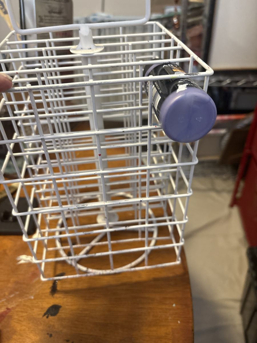 White Wire Rotating Paint Bottle Storage Rack Organizer