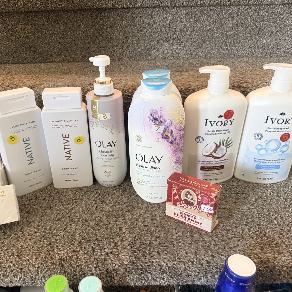 Native, Olay, Ivory Body Wash & Dove, Dr. Squatch Soaps - New