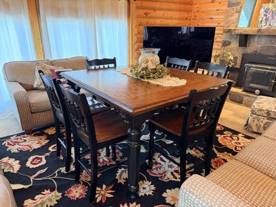 Solid Wood Square Dining Table w/ 6 Chairs
